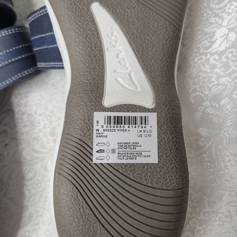 Clarks Breeze Piper Navy Blue Womens Size 12 Slide Sandals Slip On Coastal Beach - Picture 8 of 11